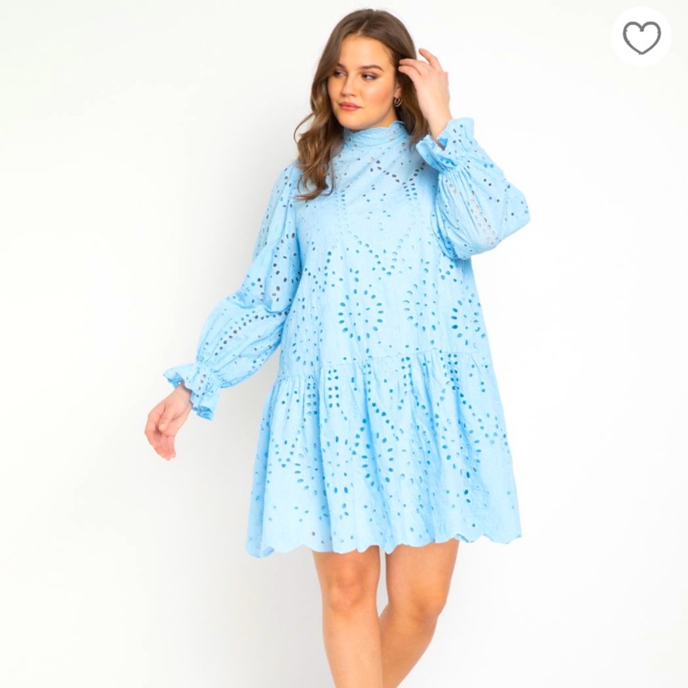 Eloquii Eyelet Easy Dress - Size 18 Placid Blue